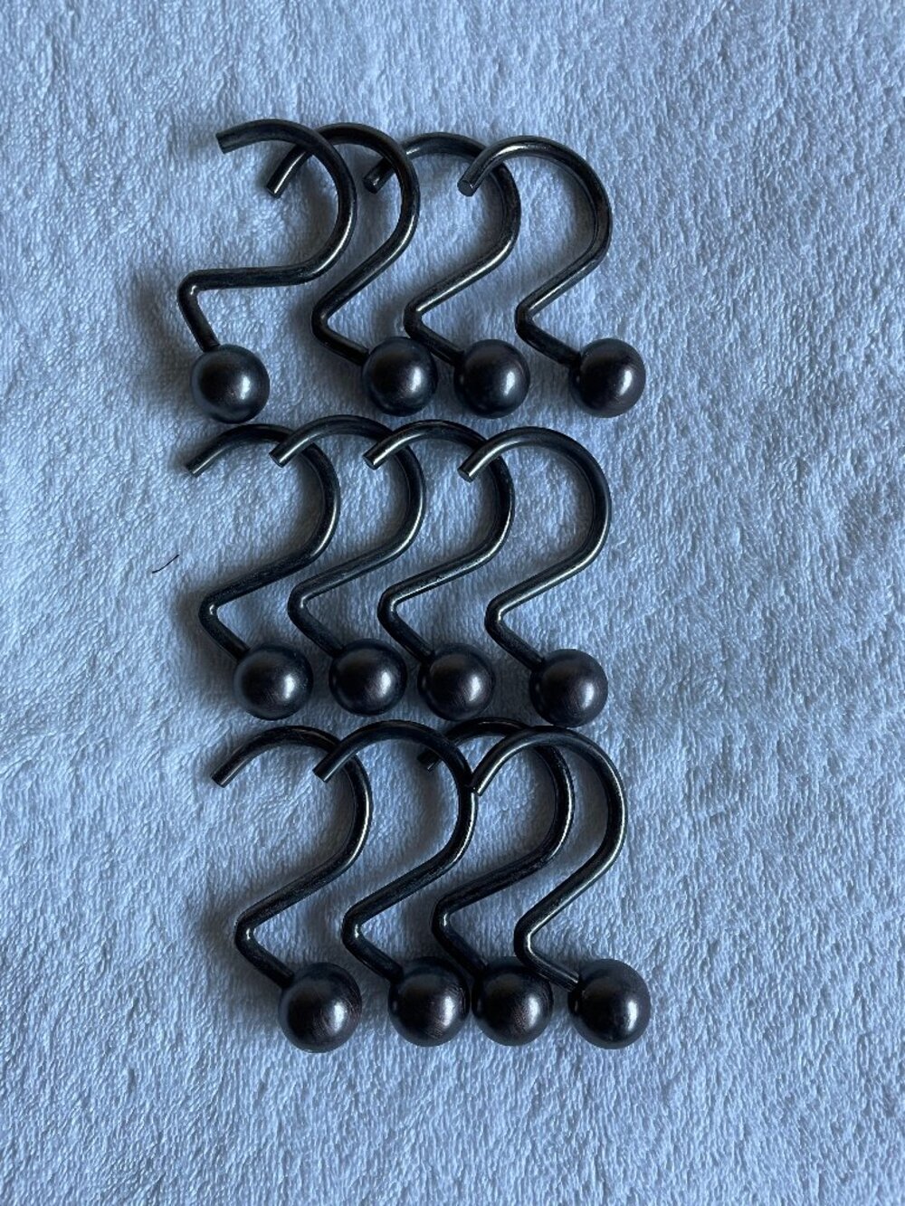 Bronze Shower Curtain Hooks Set of 12 Rust-Resistant Decorative Ball Design